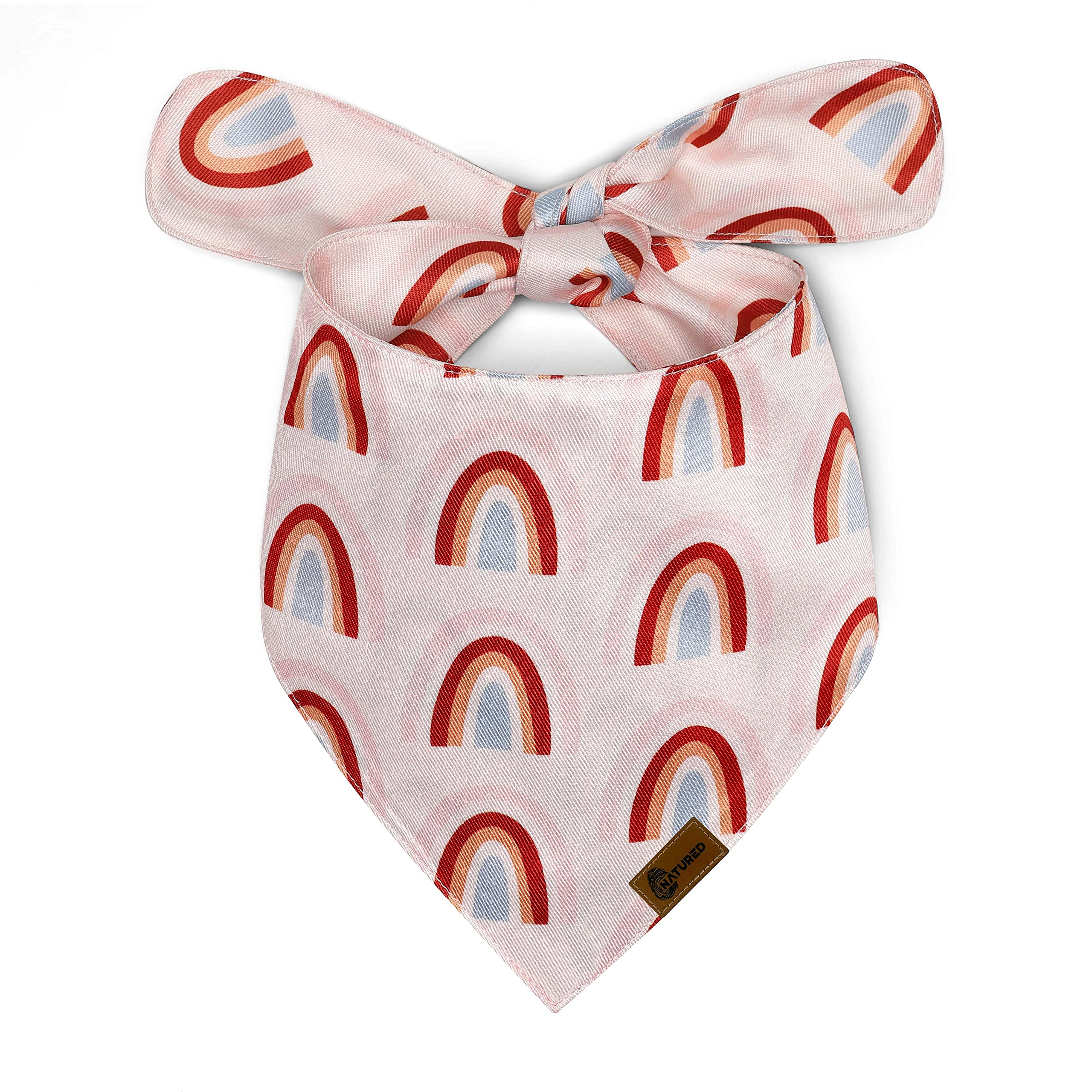 NATURED branded Unique style Dog Bandanas Washable Bibs Scarf, double side perfect print, Pet Dog Kerchief, paws polyester and cotton Triangle Dog Scarfs (Medium, Earthy Essence)