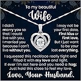 LAZYGIFT To My Wife Necklace From Husband Gift for Wives Beautiful Jewelry Forever Love Necklace Form Lover Husband for My Sweet Heart