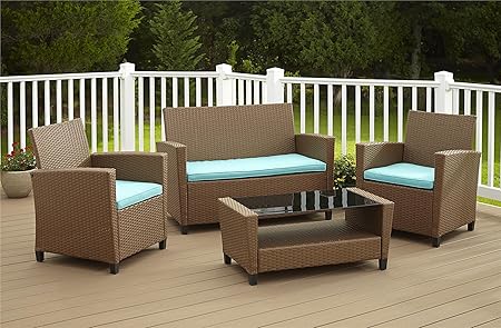 Amazon Com Cosco Outdoor Living 4 Piece Malmo Resin Wicker Patio