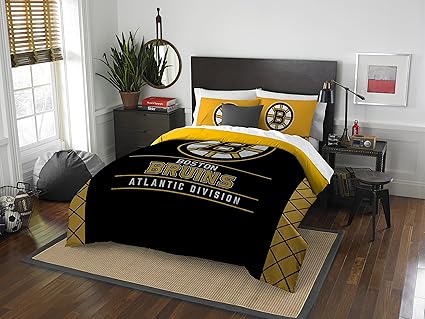 Officially Licensed Nhl Boston Bruins Draft Full Queen Comforter