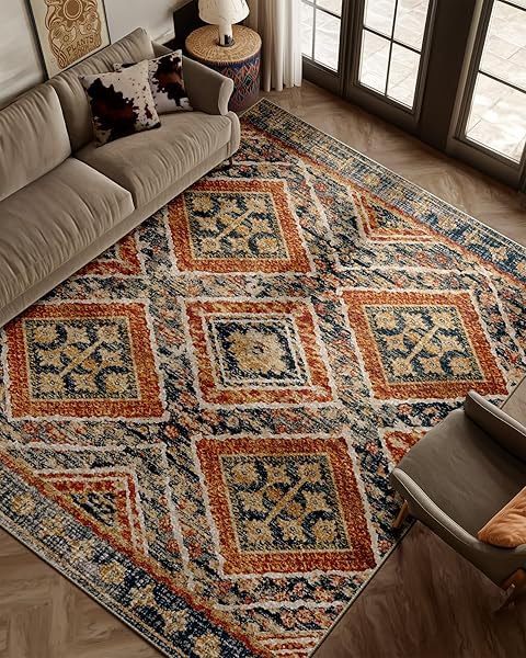 AREA RUG 6X9 RUG MACHINE WASHABLE NON-SLIP LOW...