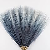 Acfruits Blue Pampas Grass Decor, 30 Pcs 17" Faux