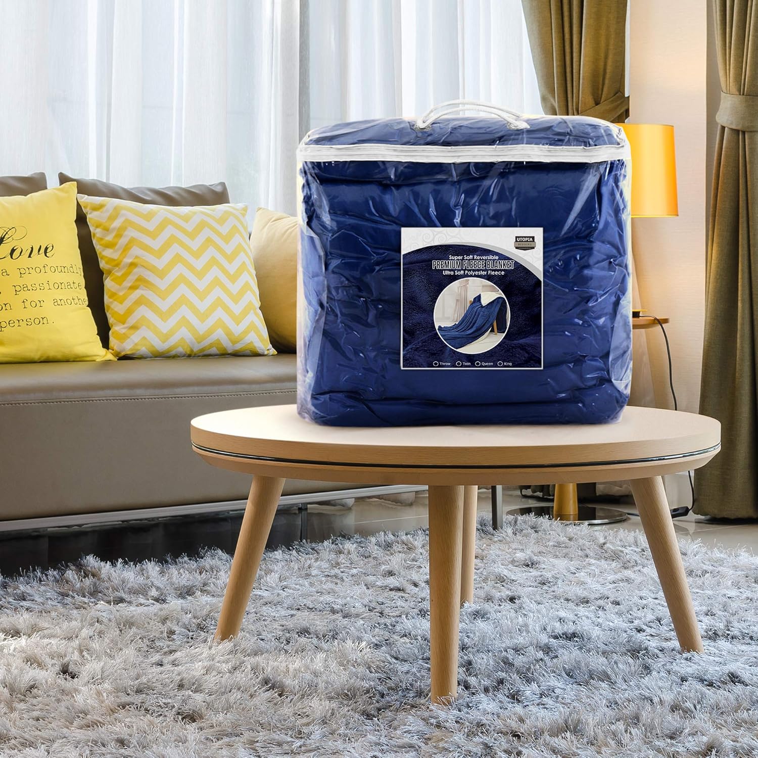 Sherpa Flannel Fleece Reversible Blanket Extra Soft Brush Fabric Utopia