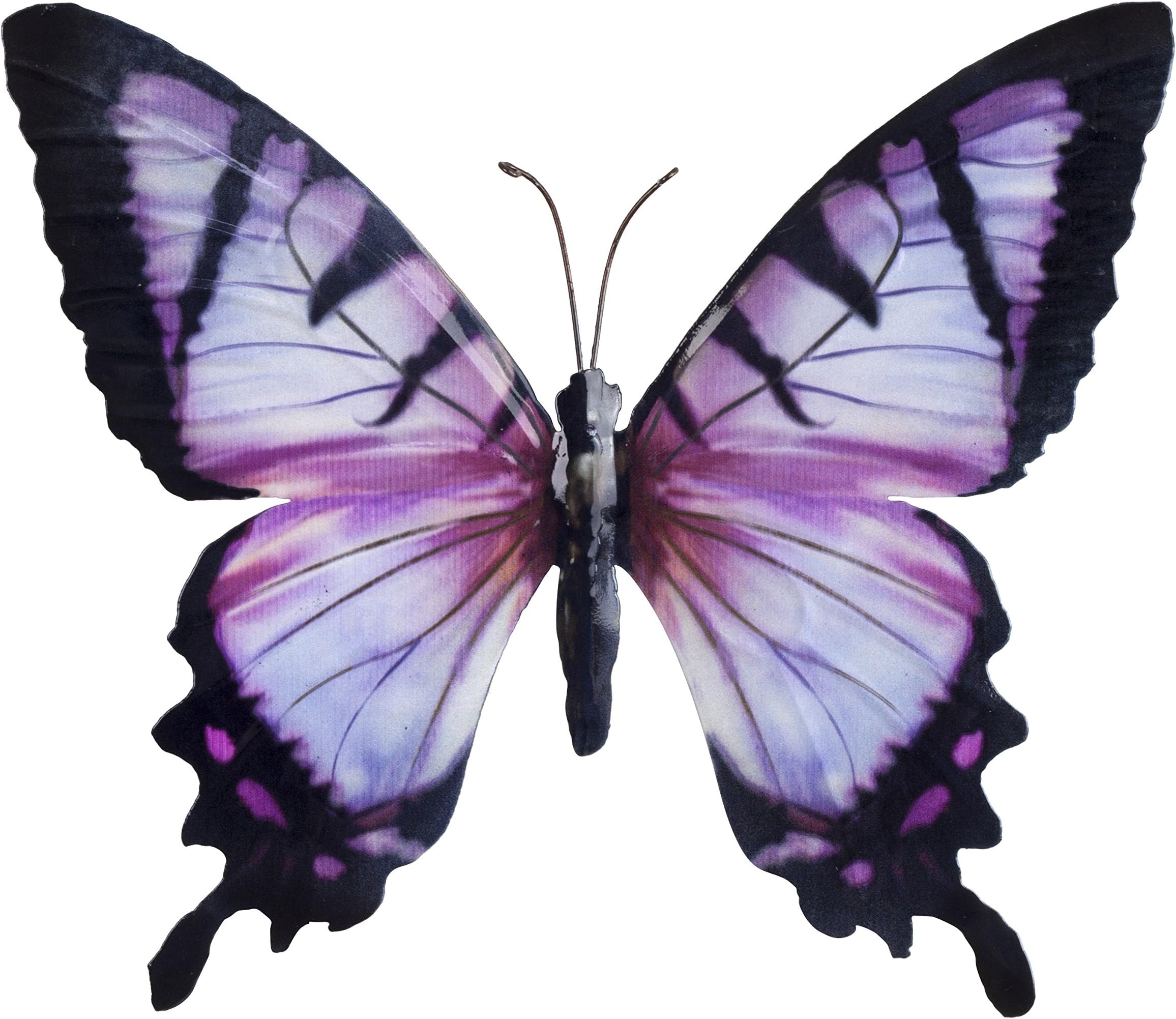 Garden Butterfly Wall Ornaments Bright Coloured Metal Butterflies 5 Colours Available (Black & Pink)
