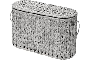 GRANNY SAYS Toilet Paper Storage Basket with Handle, Durable Toilet Paper Holder, Waterproof Bathroom Organizers and Storage, Wicker Basket for Bathroom Storage, Grey