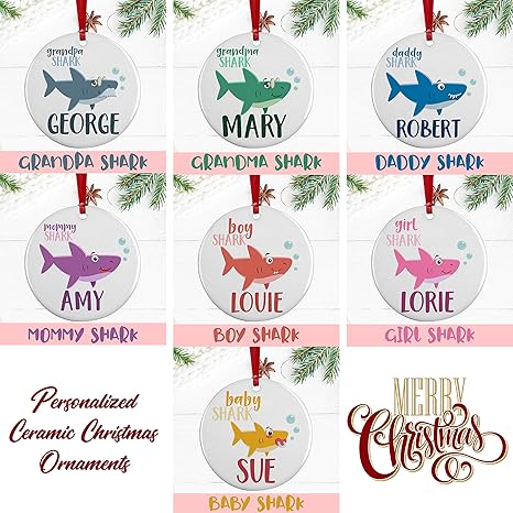 personalized baby shark ornament