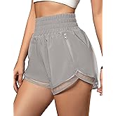 BMJL Women's Athletic Shorts High Waisted Workout Shorts Pocket Running Shorts Gym Elastic Sport Shorts