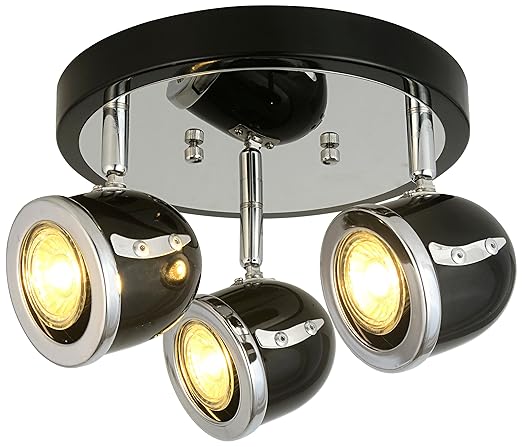 Led Retro Adjustable Eyeball Black Chrome Ceiling Spotlight