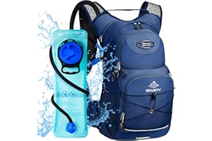 SEMSTY Hydration Backpack 25L, Hiking Backpack with 3L Water Bladder and Rain Cover, Light Water Backpack for Camping Cycling or Daily Men Women