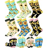 Liitrsh 6 Pairs Sunflower Socks for Women Mothers Day Gifts for Mom Sunflower Lovers Birthday Gifts Novelty Plant Crew Socks for Women