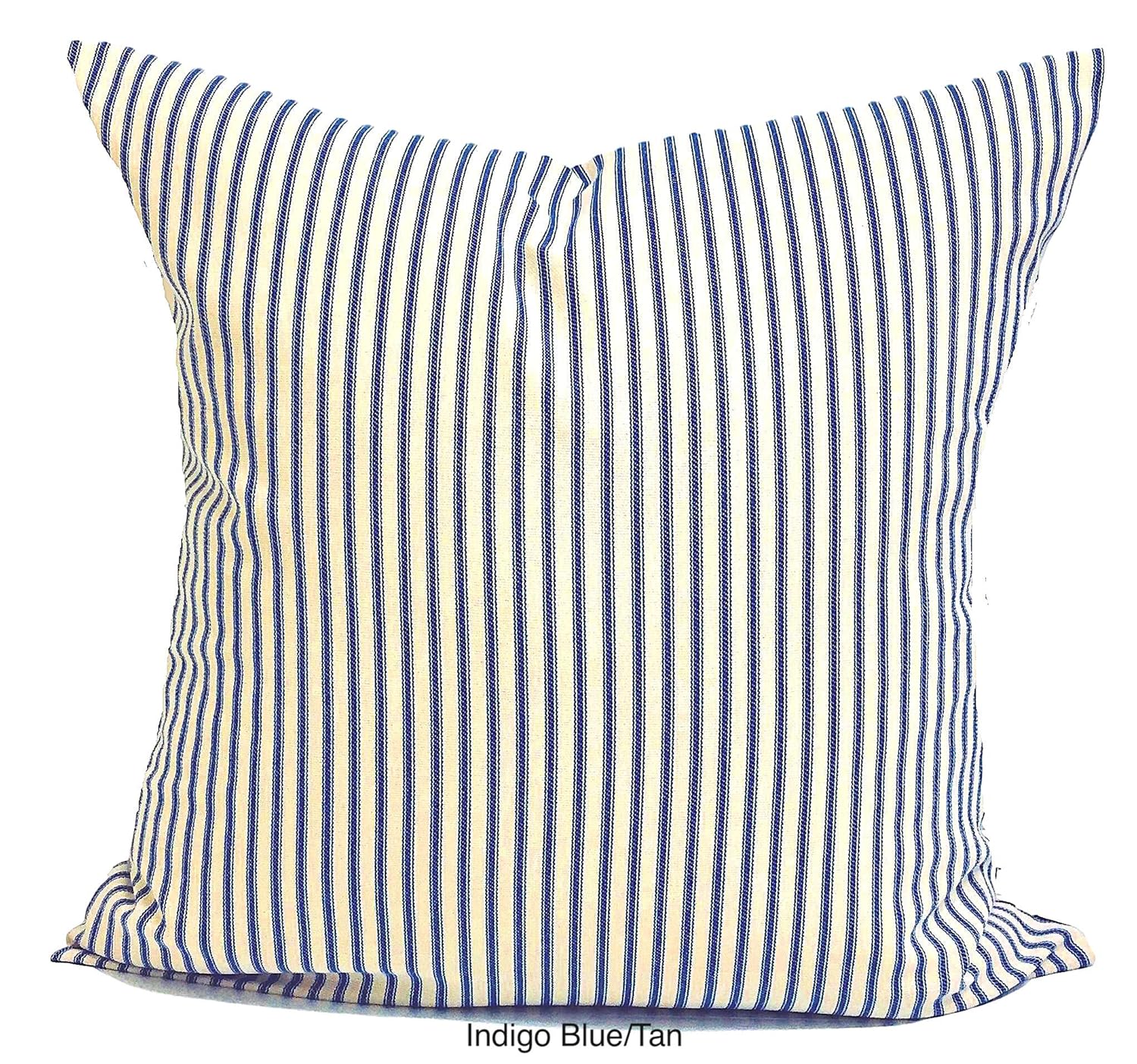 Blue Ticking Pillow COVER, Ticking Pillow Cover, Decorative