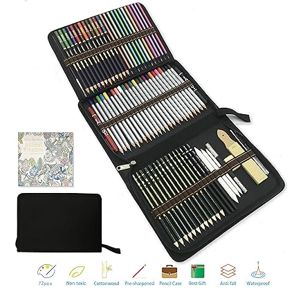 Colored Drawing Pencil Set Colouring Pencils And Sketching Graphite Pencils Art Supplies Set In Big Pencil Cases Best Drawing Pencils Tools For