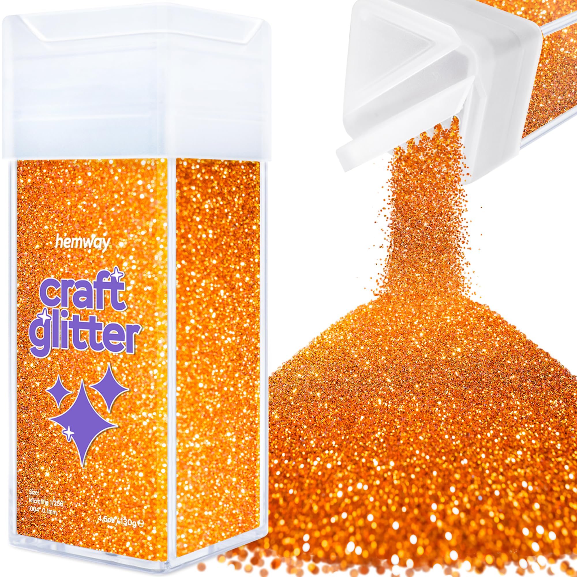 Hemway Glitter Shaker Copper 110g Microfine, Craft Glitter Shaker for Resin & Epoxy Crafts, Christmas Art Supplies, Nail, Body, Face, Eye, Festival, Crafting, Slime, Sparkle