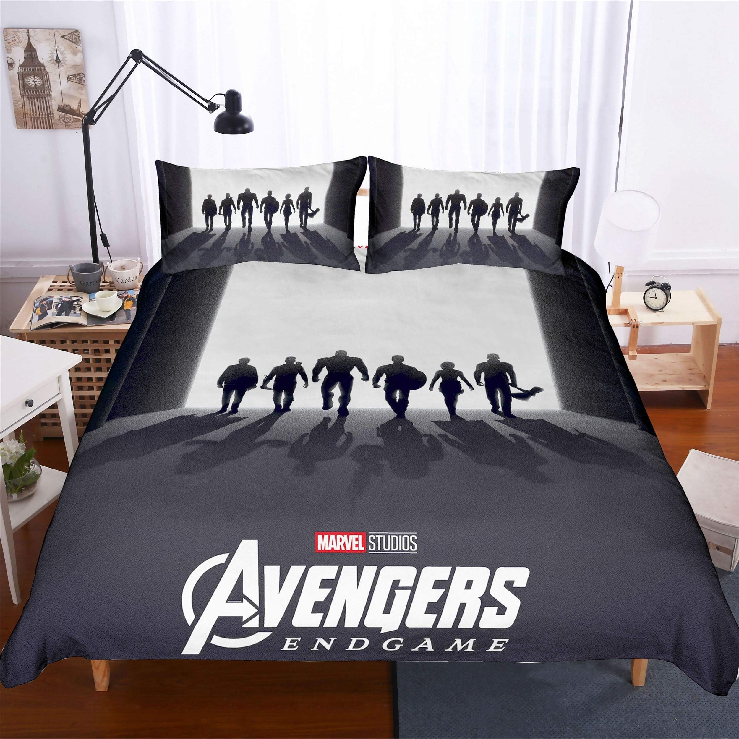 YANAN Avengers: Endgame Bedding Duvet Cover Set Duvet Cover plus 2 Pillow Covers Luxury Soft Quality Wrinkle Fade and Stain Resistant(Single)
