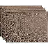 FAS&Auml;DE Hammered Decorative Vinyl 18in x 24in Backsplash Panel in Argent Bronze (5 Pack)