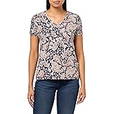 Nautica Womens Solid V-Neck Short Sleeve T-Shirt