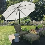 Yaheetech 9ft Garden Parasol Umbrella with Crank 8 Ribs Cream 2.7M Patio Shade view 2