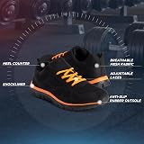 Get Fit Men’s Lightweight Cushioned Trainers - Breathable Mesh - Black/Orange - view 5