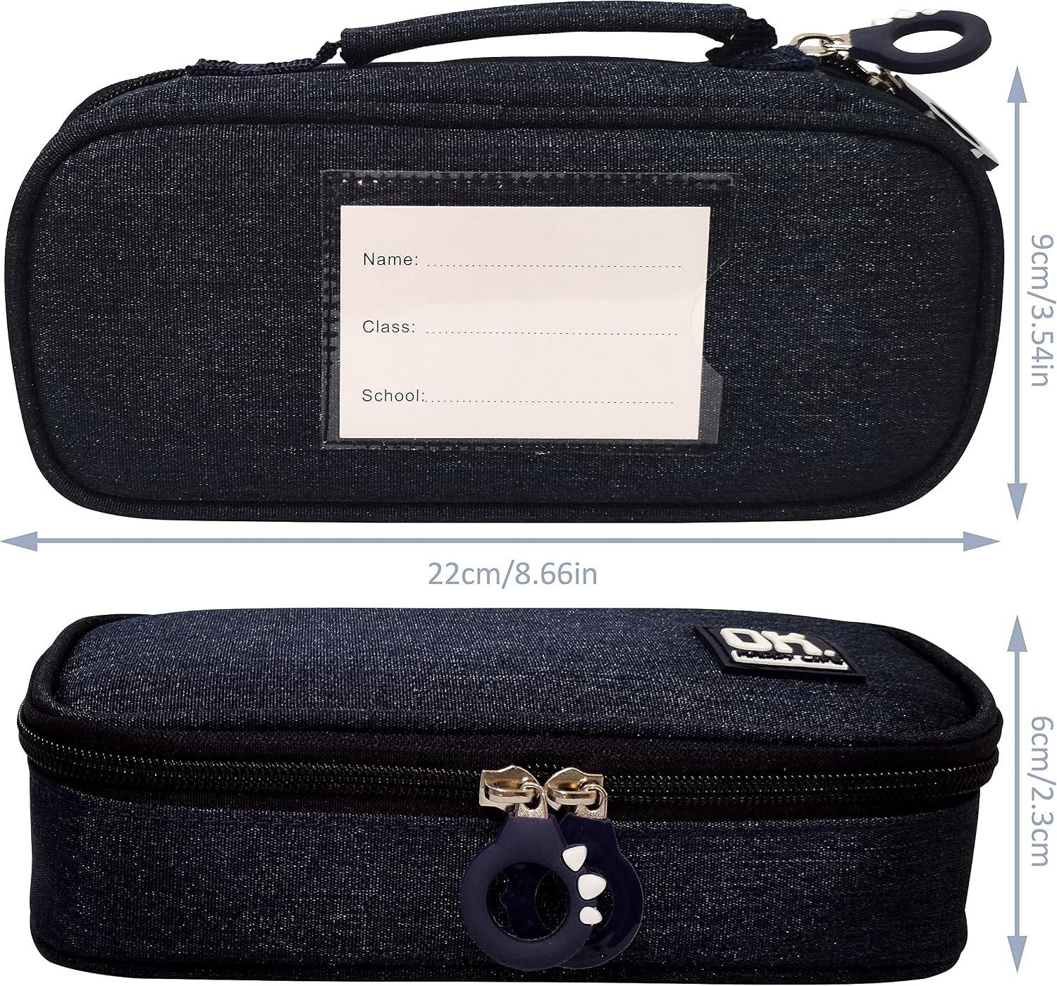 GALASALA Pencil Case Large Big Capacity Pencil Bag Pouch Holder Portable Makeup Bag Office Stationery Storage Case School Supplies Suitable for School College Students Girls Boys Gift (Blue) - Image 3
