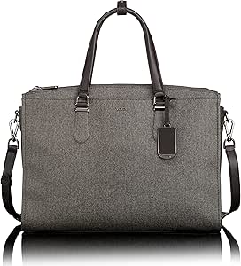 tumi gray briefcase