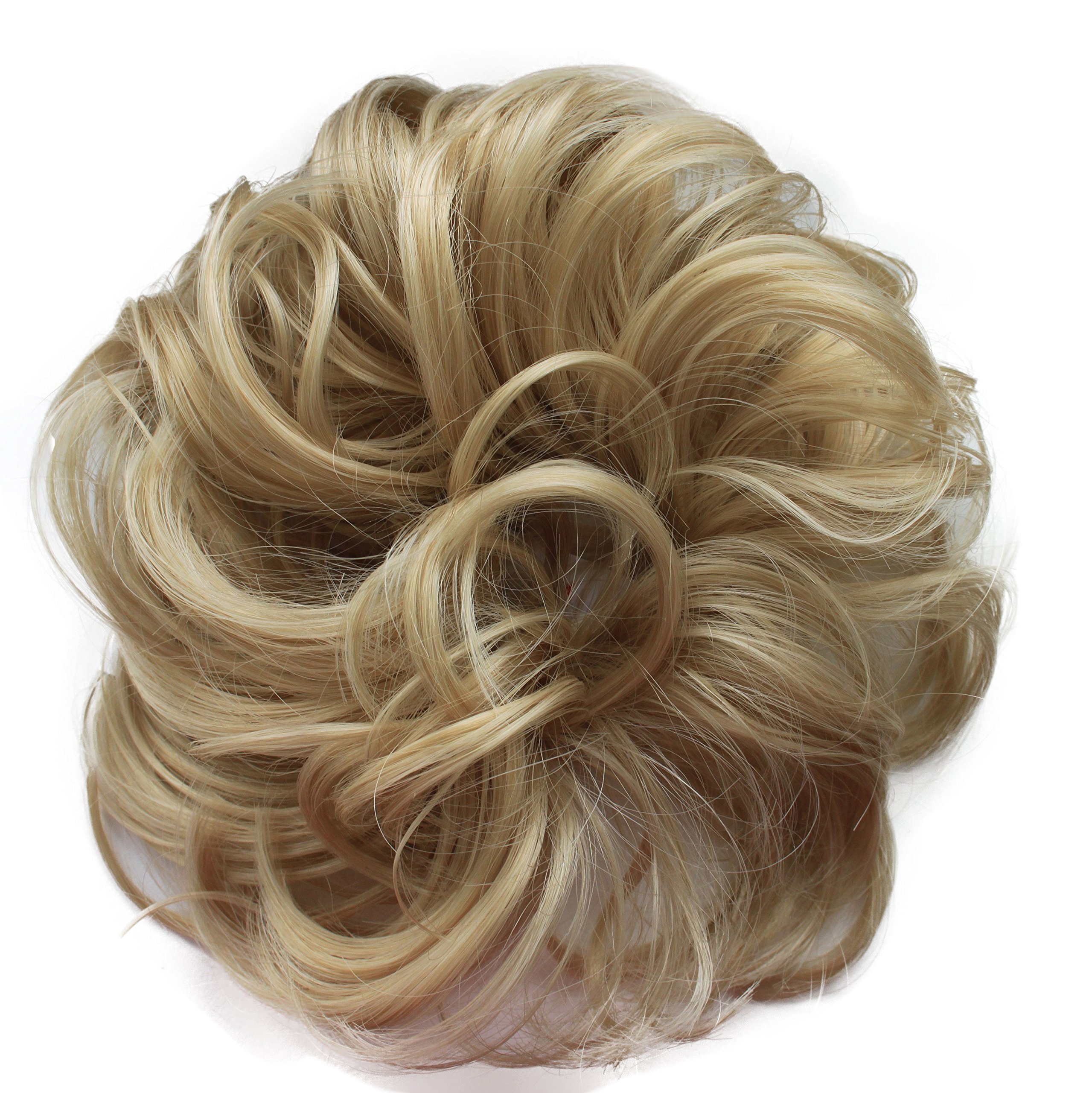 CAISHA Messy Scrunchie Bun Voluminous Wavy Hairpiece Heat-resistant Synthetic Fibres Light Blonde G14A