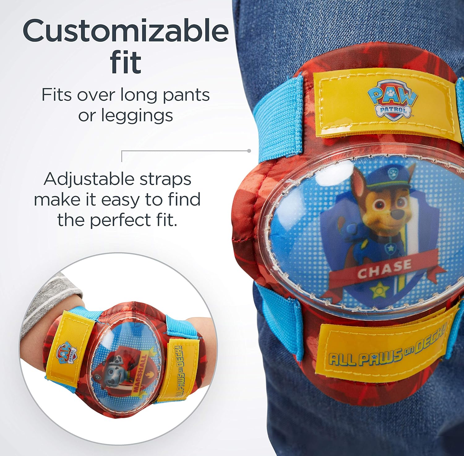 Nickelodeon Paw Patrol Toddler and Kids Bike Elbow/Knee Pads and Gloves, Blue Dog : Sports & Outdoors