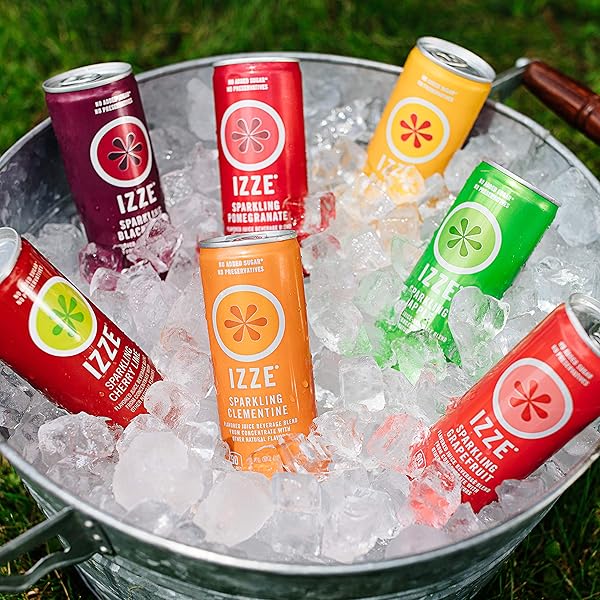 IZZE SPARKLING JUICE, POMEGRANATE, 8.4 OZ CAN