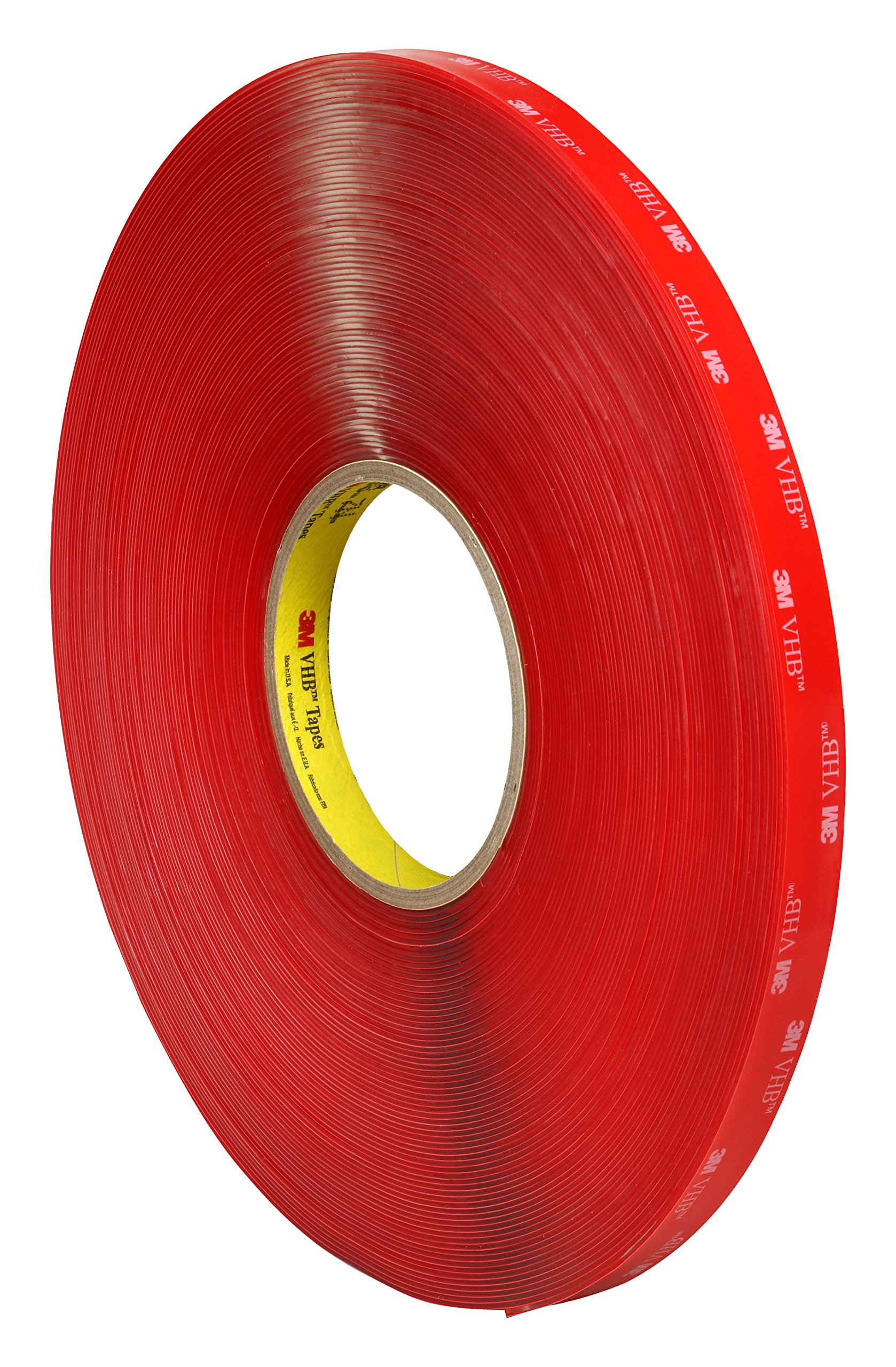 3M 4910 VHB Adhesive Tape, 9 mm x 33 m, 1.0 mm, Clear, Film Liner, Pack of 8