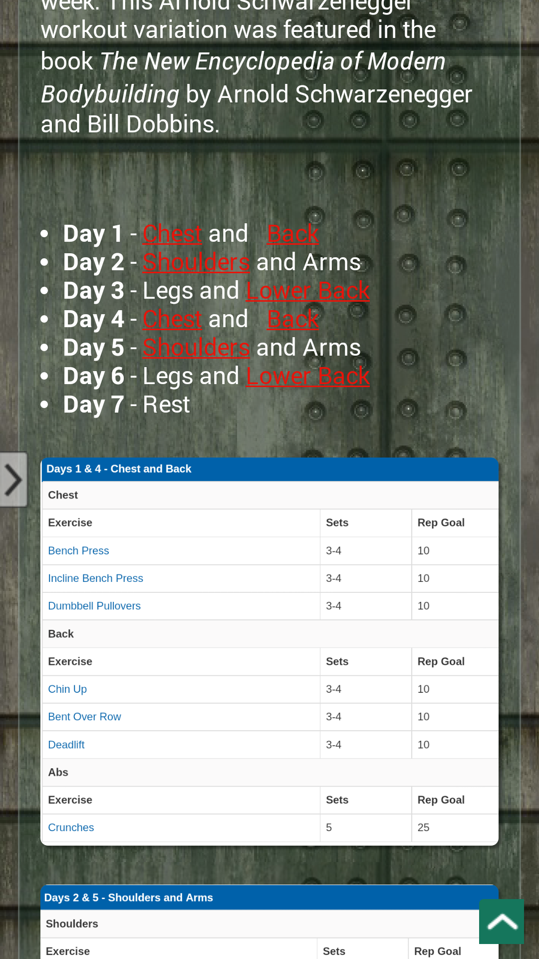 Arnold Schwarzenegger Workout Routines Arnold Schwarzenegger Workout Routines