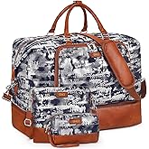 Travel Weekender Bag for Women, 21" Overnight Bag with Shoe Compartment 50L Large Travel Duffel Bag Carry On Tote for Weekend, Overnight, Business Trips, Water Resistant