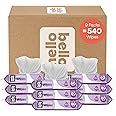Hello Bello Extra Gentle Lavender Scented Baby Wipes, Made with 99% Water and Aloe for Babies and Kids, 60 Count (Pack of 9) Total 540 Count