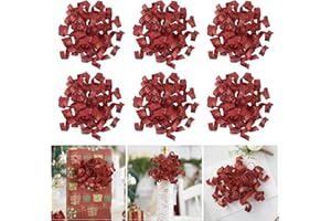 AIMUDI Red Metallic Curly Bows for Gift Wrapping 5'' Christmas Curly Bows Self Adhesive Gift Wrap Bows for Christmas Gifts, Treat Bags, Wine Bottles Party Holiday Decorations - 6 Counts