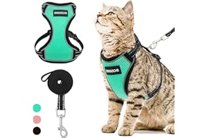 PAWNISAW Cat Harness and Leash Set for Walking Escape Proof - Reflective Adjustable Cat Vest Harness for Small to Large Cat Puppy - Cute Mesh Breathable Soft Cat Full Body Harness