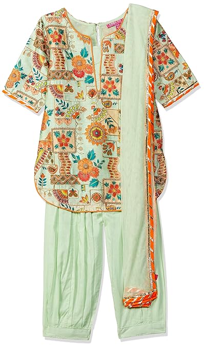 Girls' Straight Regular Fit Salwar Suit Set
