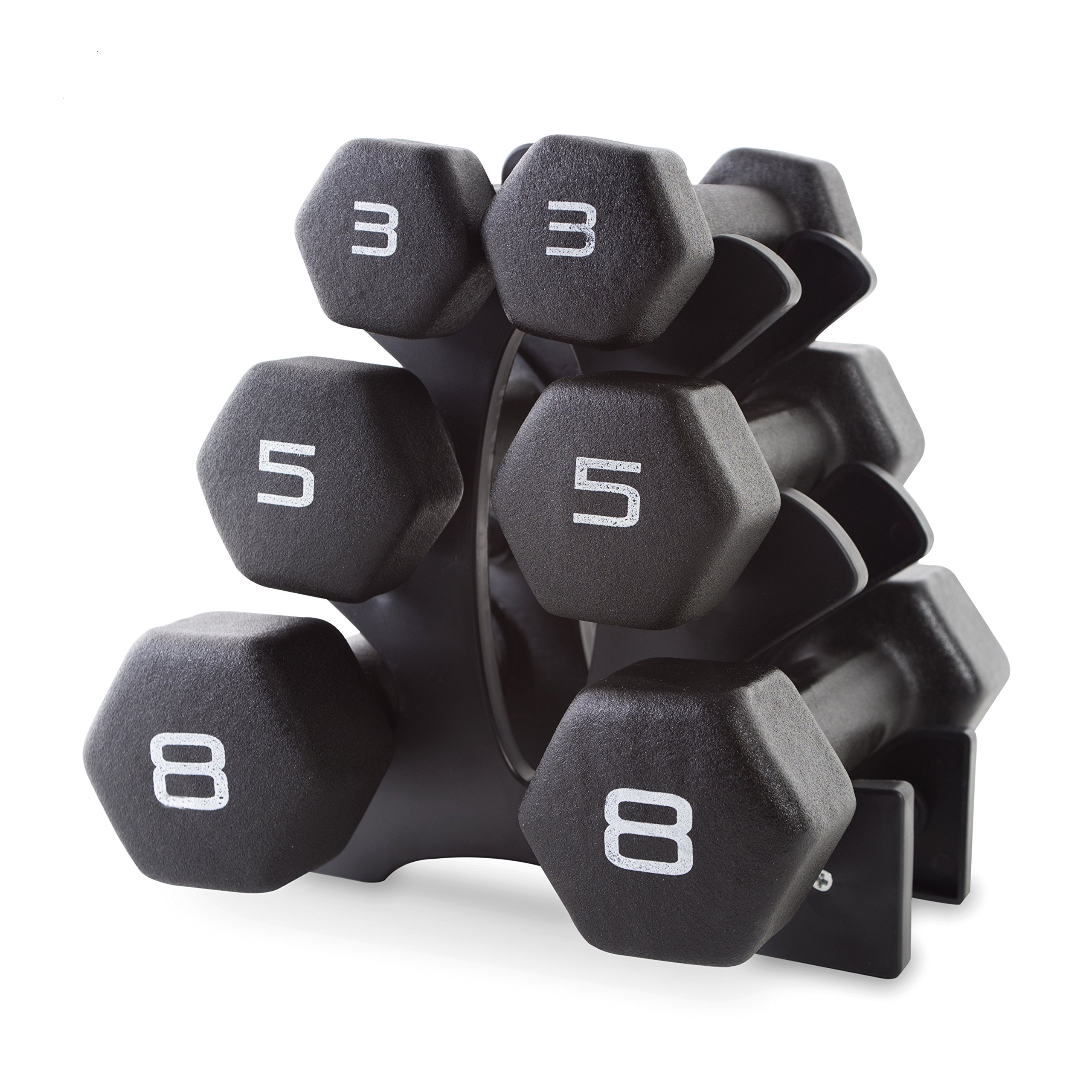Cap Neoprene Coated Dumbbell Set With Rack Black 32 Lb at Theresa Byers