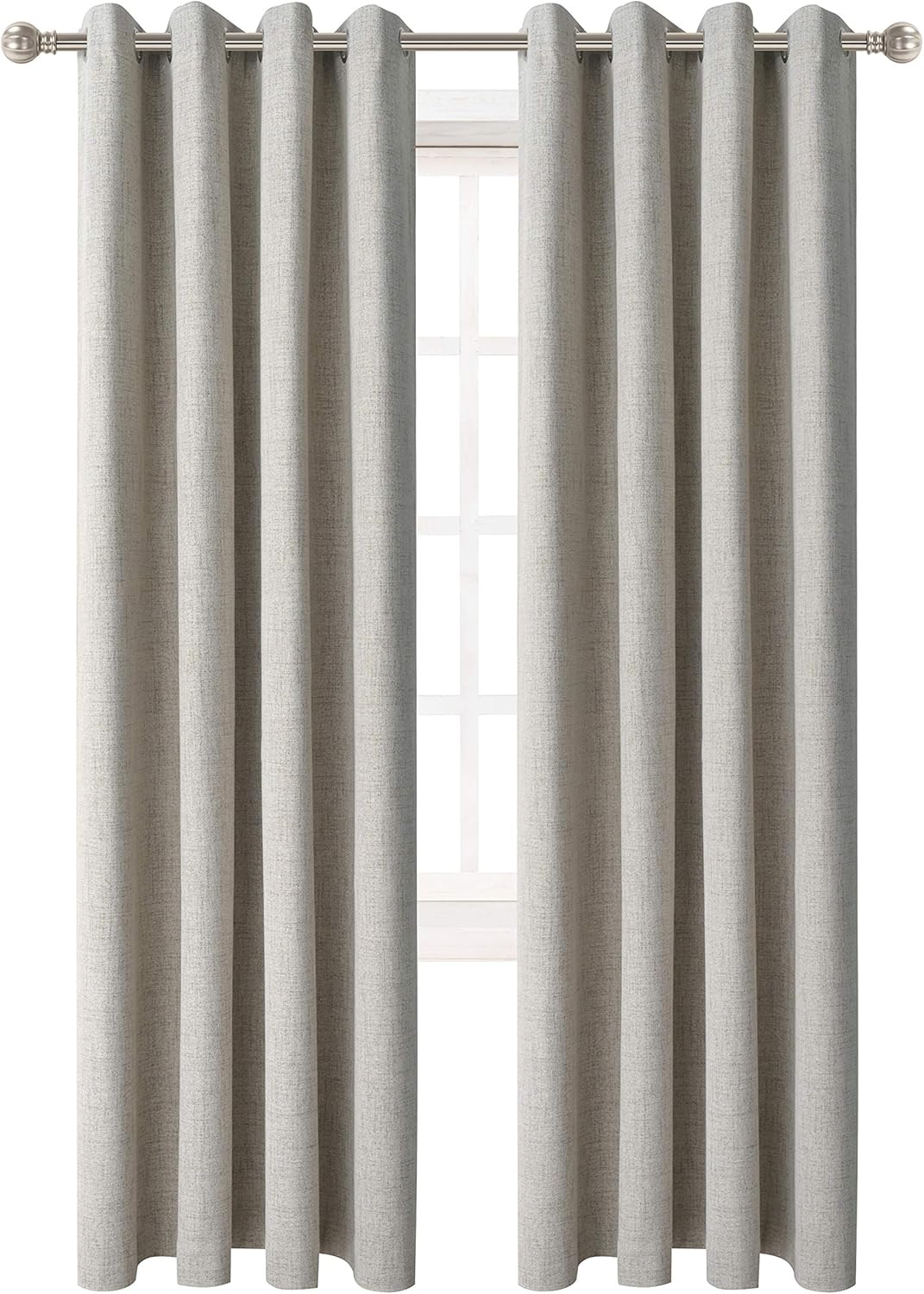 LORDTEX 100% Blackout Curtains for Bedroom Linen Textured Burlap Room Darkening Curtains Thermal Insulated Window Treatment Drapes Light Blocking for Kitchen Room (2 Panels, 52 x 108 inches, Cream): Home & Kitchen