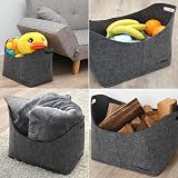 DuneDesign Felt Firewood Basket 40x25x30cm Grey 15KG Shopping Tote Bag view 3