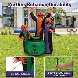 Tangkula 8 FT Inflatable Halloween Witches Holding