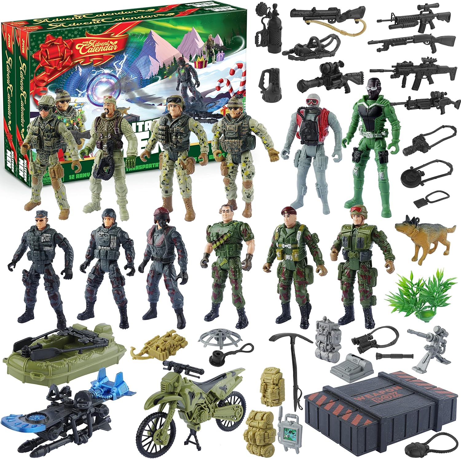 Advent Calendars - Joyin 2023 Christmas Advent Calendar with Military Army Man 24 Days Countdown Calendar with Soldier Action Figures, Weapons and Gear Accessories Toys for Boys Kids Party Favors, Classroom Prizes, Xmas Gift