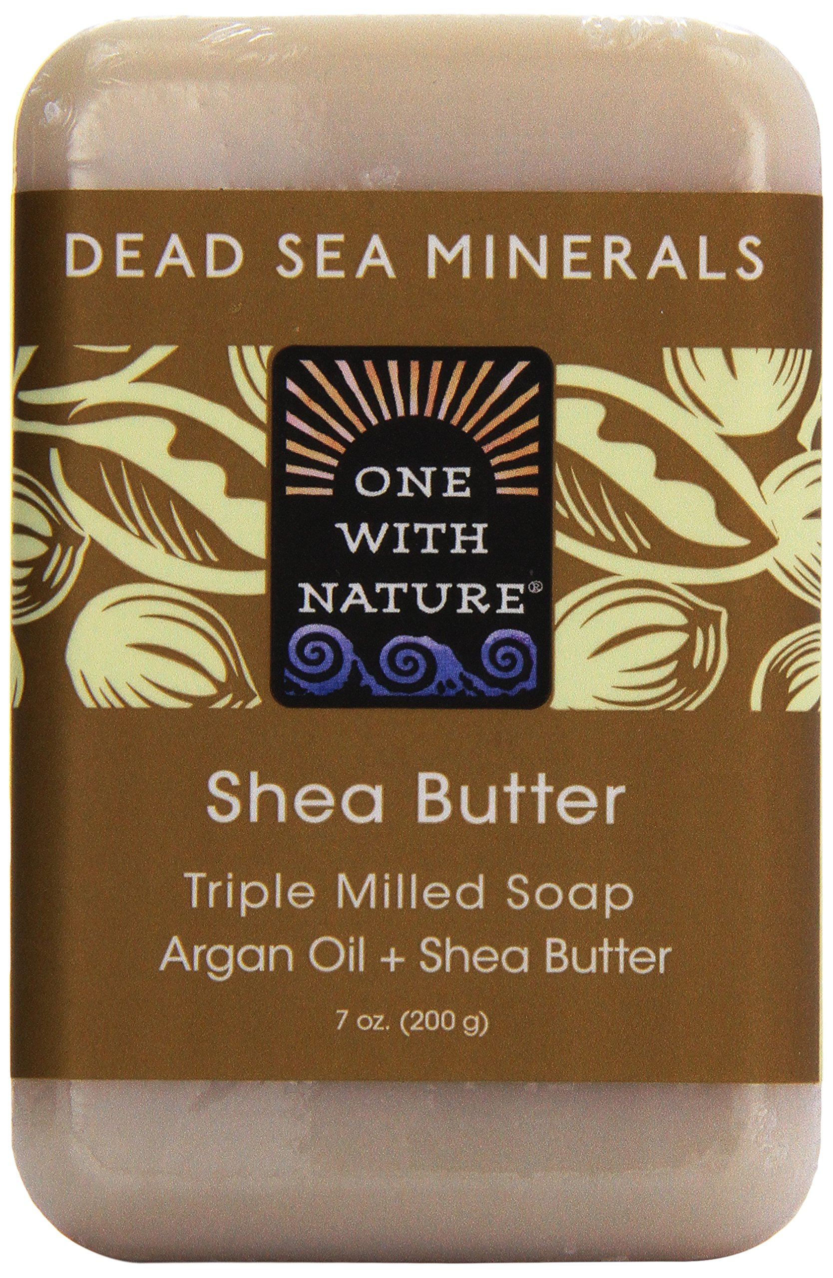 One with Nature Dead Sea Minerals Argan Oil + Shea Butter Soap Bar, 200g