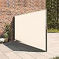 Retractable Side Awning,Waterproof & UV-Resistant,Folding Privacy Screen Room Divider Roll Up Balcony (Beige, 138″x 71″)