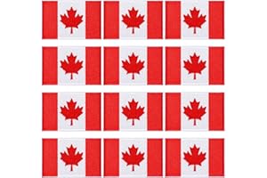 12pcs Canada Flag Iron on Patches Canadian Flag Patriotic Embroidered Sew Applique Maple Leaves Repair Patch DIY Crafts for C