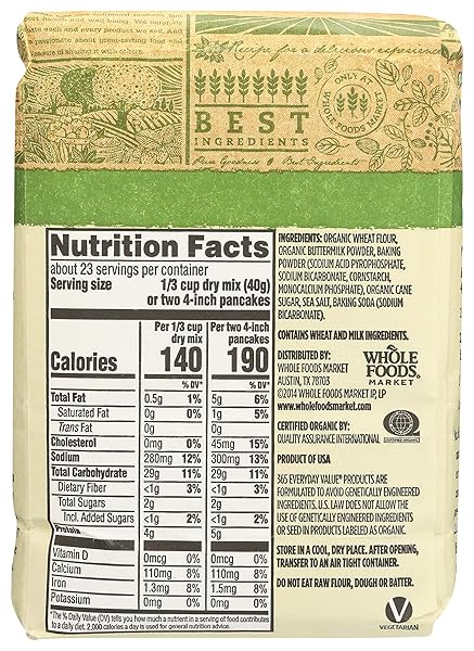 365 EVERYDAY VALUE, ORGANIC BUTTERMILK PANCAKE & WAFFLE MIX, 2 POUND