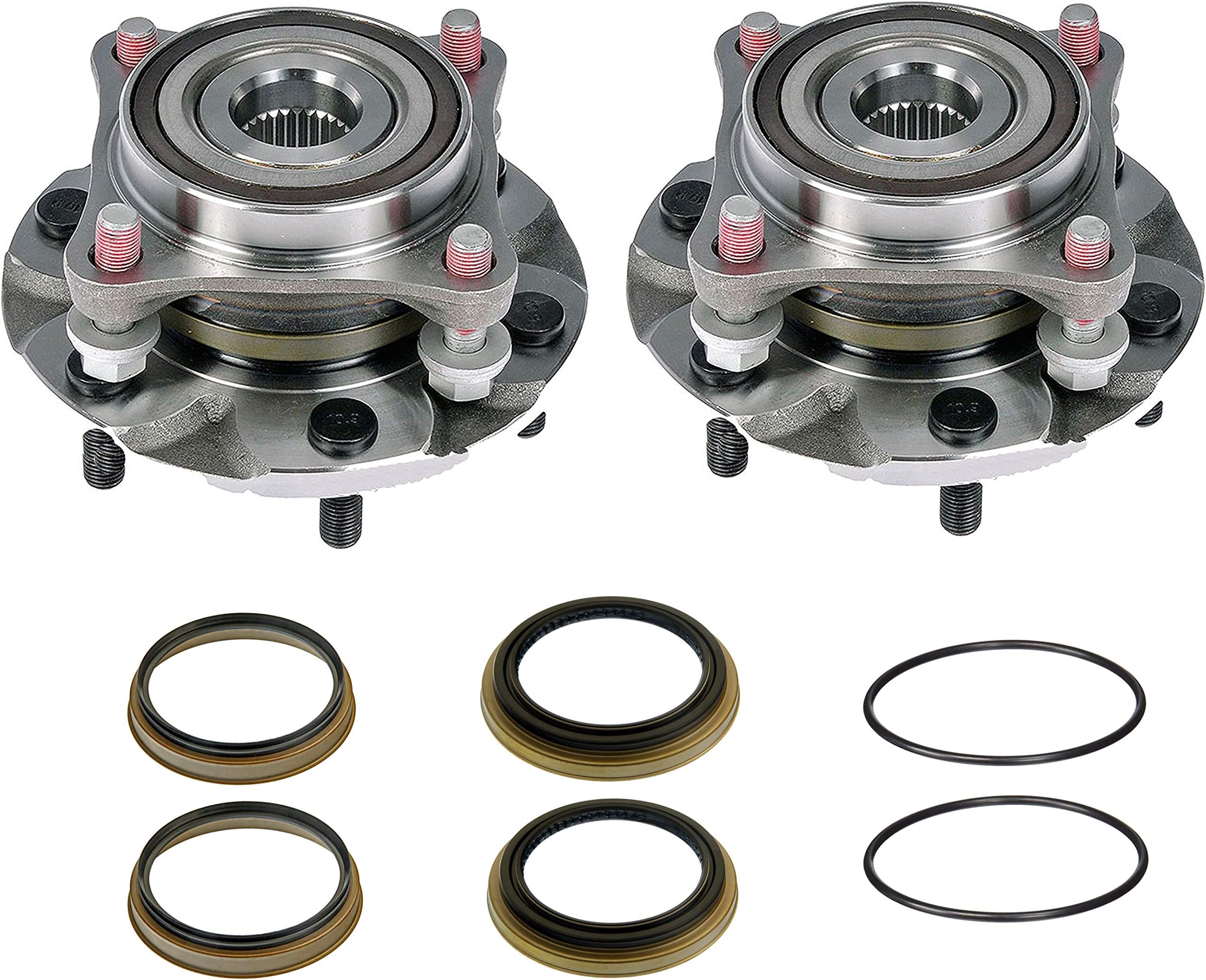 2 Complete Hub Bearing Assemblies With Seals - With Studs Fits 4WD Tacoma 4 Runner Lexus GX470 GX460 4WD Only. Plus 4 Inner Outer Seals and 2 O Rings