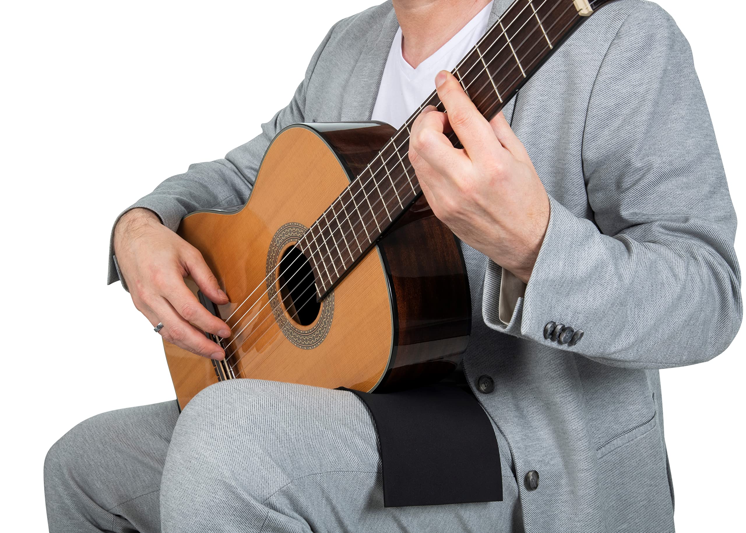 Alba GB non-slip neoprene band for classical guitar, size large, black, anti-slip for classical guitarists and for flamenco guitarists