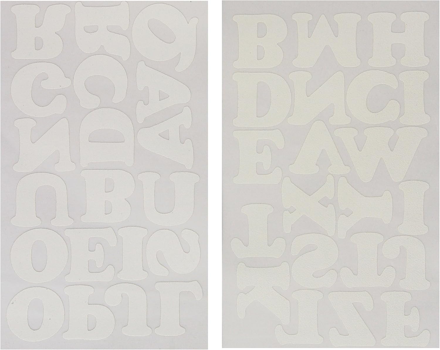 Dritz Fabric Soft Flock Iron-On Letters 1.5-inch Cooper-White, Transparent, 1.5inch