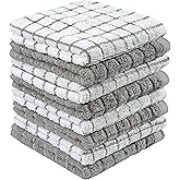 Bumble Dish Cloths (8 Pack) | 12" x 12" | 100% Cotton Kitchen Towels | 405 GSM | Soft, Highly Absorbent & Durable Dish Towels for Kitchen | Gray