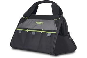 AWP Premium Tool Bag Durable Tool Tote Water-Resistant Organizer for Professionals and Contractors, Black, 13" | 1L-20013-1