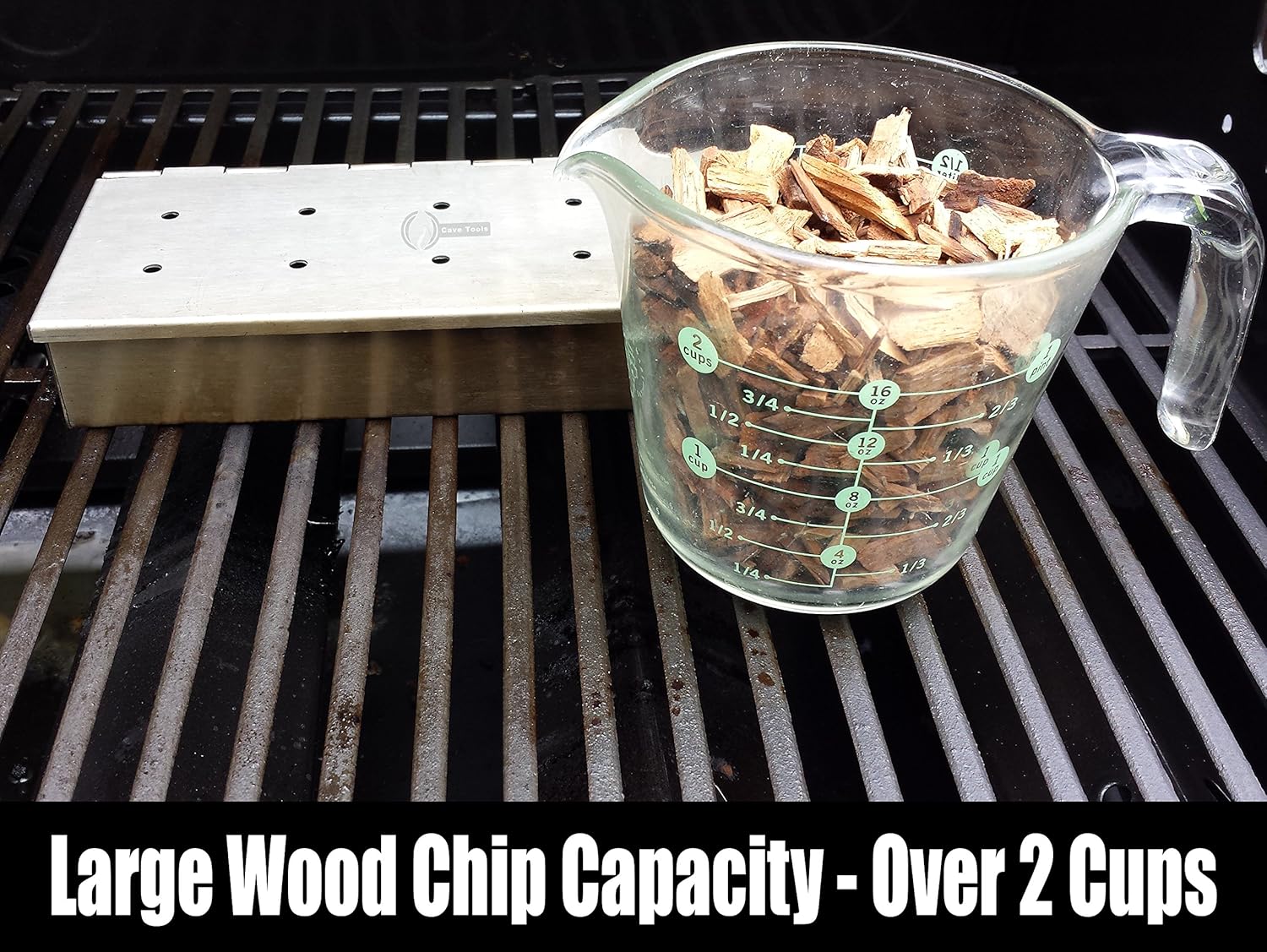 Cave Tools Smoker Box for BBQ Grill Wood Chips - 25% Thicker Stainless Steel Won't WARP - Charcoal & Gas Barbecue Meat Smoking with Hinged Lid - Best Grilling Accessories & Utensils Gift for Dad : Garden & Outdoor
