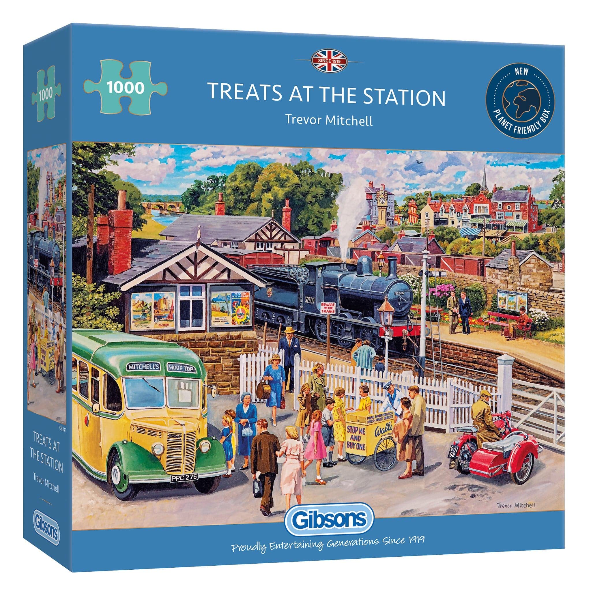 Gibsons Treats At the Station 1000 Piece Jigsaw Puzzle | Train Jigsaw Puzzle | Sustainable Puzzle for Adults | Premium 100% Recycled Board | Gibsons Games